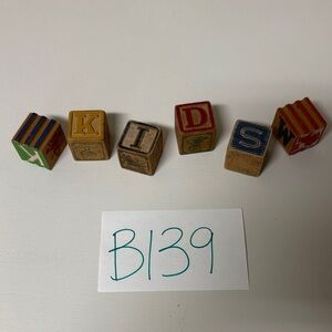 Vtg Colorful Alphabet Blocks - “Kids”